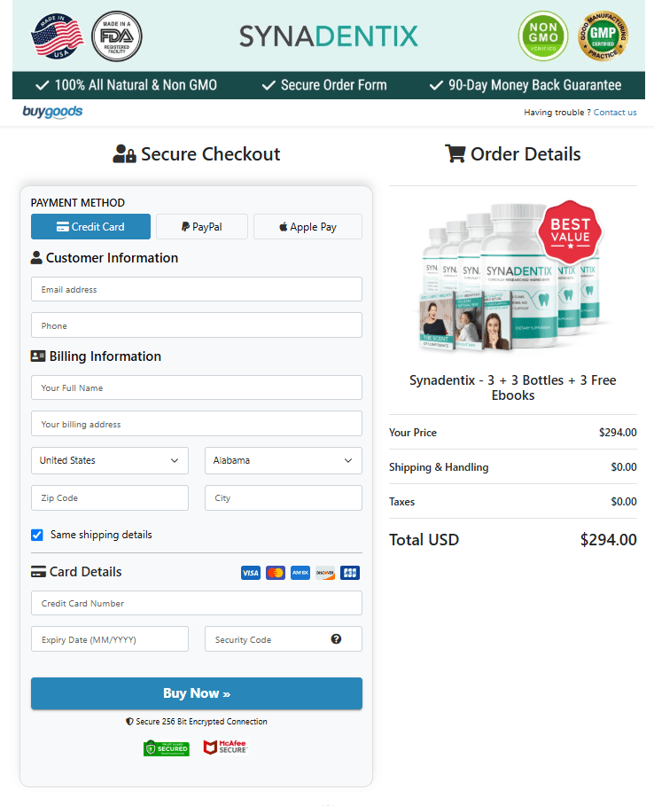 Synadentix Payment & Security Seals